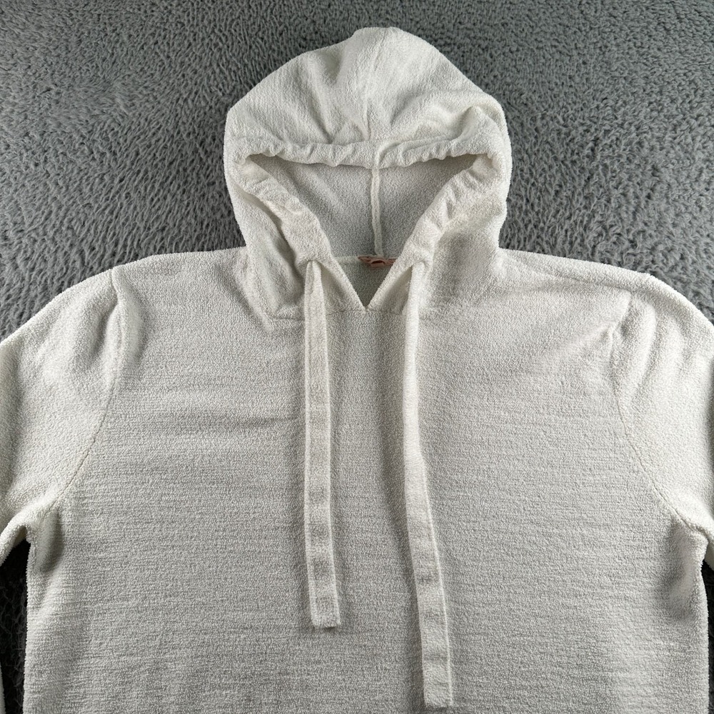 Eberjey Hoodie Womens S Cream Pullover Terry Soft Cozy Hooded Sweatshirt Lounge - Picture 2 of 10